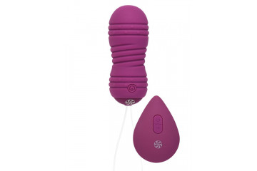 Фиолетовые вагинальные виброшарики с пультом ДУ Ray - 8,3 см.