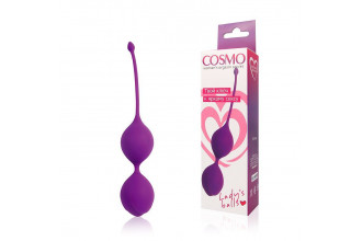 Фиолетовые двойные вагинальные шарики с хвостиком Cosmo
