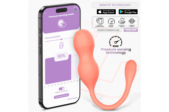 Оранжевые интерактивные вагинальные виброшарики Kyra