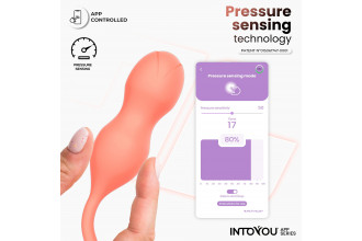 Оранжевые интерактивные вагинальные виброшарики Kyra