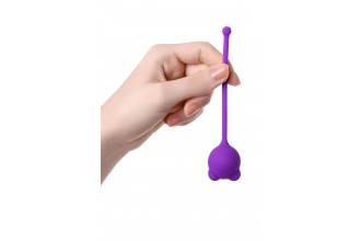 Фиолетовый силиконовый вагинальный шарик A-Toys с ушками