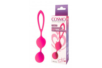 Розовые вагинальные шарики с петлёй Cosmo