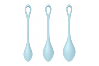 Набор из 3 голубых вагинальных шариков Yoni Power 2