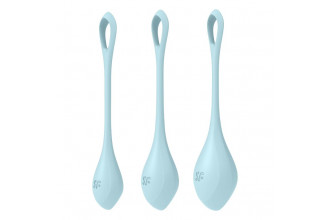 Набор из 3 голубых вагинальных шариков Yoni Power 2