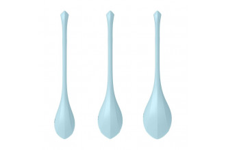 Набор из 3 голубых вагинальных шариков Yoni Power 2