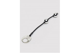 Серебристые шарики Inner Goddess Mini Silver Pleasure Balls 85g на черном силиконовом шнурке