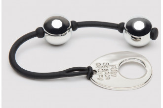 Серебристые шарики Inner Goddess Mini Silver Pleasure Balls 85g на черном силиконовом шнурке
