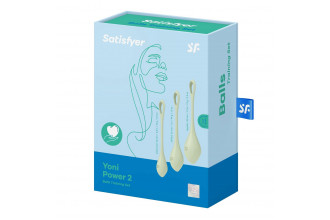 Набор из 3 салатных вагинальных шариков Yoni Power 2