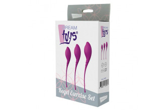 Набор из 3 фиолетовых вагинальных шариков PLEASURE BALLS & EGGS KEGEL EXERCISE SET
