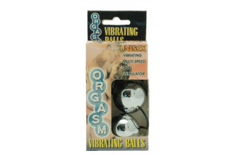 Серебристые вагинальные шарики с вибрацией ORGASM VIBRATING BALL