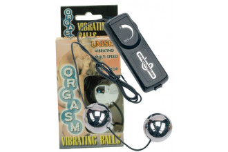 Серебристые вагинальные шарики с вибрацией ORGASM VIBRATING BALL