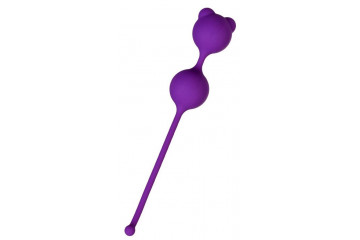 Фиолетовые вагинальные шарики A-Toys с ушками