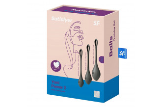 Набор из 3 черных вагинальных шариков Yoni Power 2