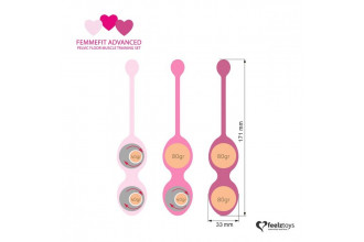 Набор из 3 розовых вагинальных шариков FemmeFit Advanced Pelvic Muscle Training Set