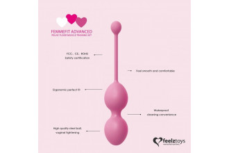 Набор из 3 розовых вагинальных шариков FemmeFit Advanced Pelvic Muscle Training Set