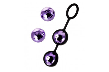 Фиолетово-чёрный набор вагинальных шариков TOYFA A-toys