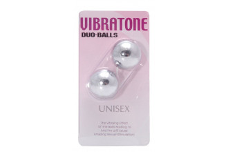 Серебристые шарики VIBRATONE DUO BALLS SILVER BLISTERCARD