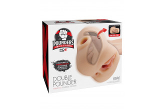 Телесный мастурбатор с вибрацией Double Pounder Vibrating Squeeze Stroker