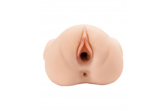 Телесный мастурбатор с вибрацией Double Pounder Vibrating Squeeze Stroker