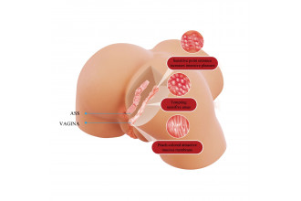 Телесный мастурбатор Olivia с 2 любовными отверстиями