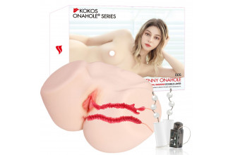 Мастурбатор-полуторс с двойным слоем материала и вибрацией Jenny Onahole Real Vagina