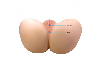 Телесный мастурбатор Vivian с 2 любовными тоннелями