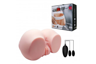 Телесный мастурбатор с двумя любовными тоннелями и вибрацией