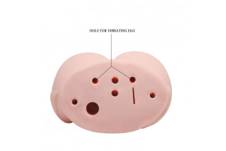 Телесный мастурбатор с двумя любовными тоннелями и вибрацией