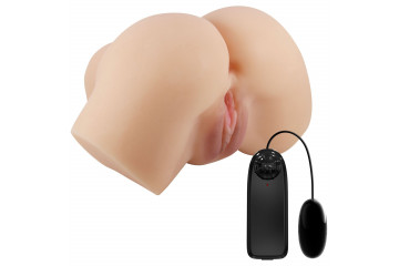 Телесный мастурбатор-полуторс Hailey с вибрацией