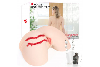 Мастурбатор-полуторс с двойным слоем материала и вибрацией Jenny Onahole Real Hips