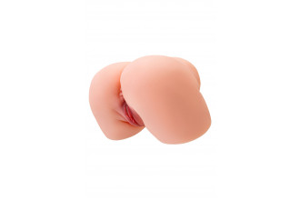 Телесный мастурбатор в форме попки с 2 любовными входами