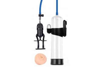 Прозрачная вакуумная вибропомпа Sex Expert с насадкой-вагиной