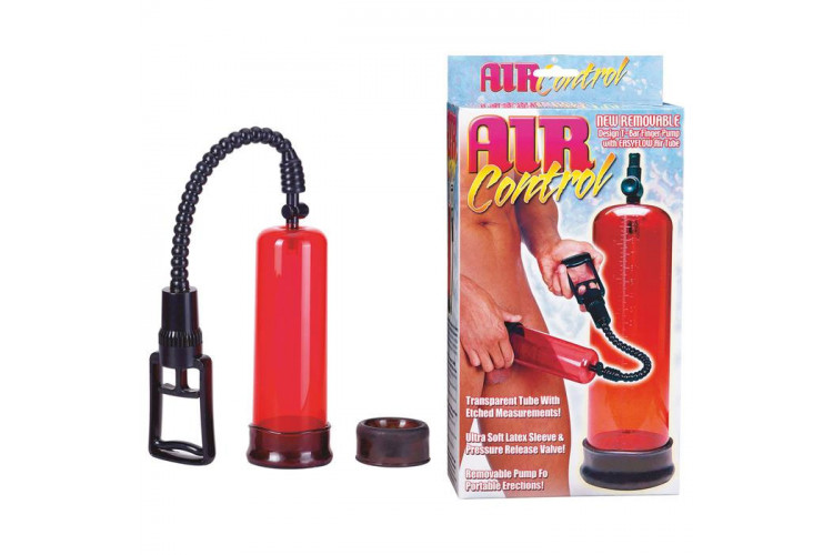 Вакуумная помпа с двумя сменными насадками NEW STAY HARD PUMP CLEAR RED