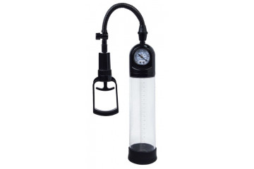 Чёрная вакуумная помпа A-toys с манометром и прозрачной колбой