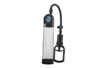 Прозрачная вакуумная помпа с манометром Deluxe Penis Pump