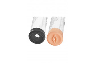 Прозрачная вакуумная помпа с манометром Deluxe Penis Pump