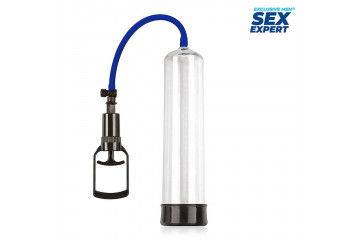 Прозрачная вакуумная помпа Sex Expert со шкалой