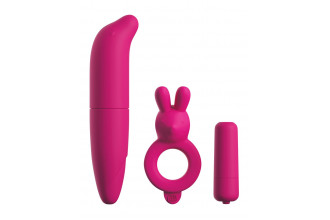Ярко-розовый вибронабор для пар Couples Vibrating Starter Kit