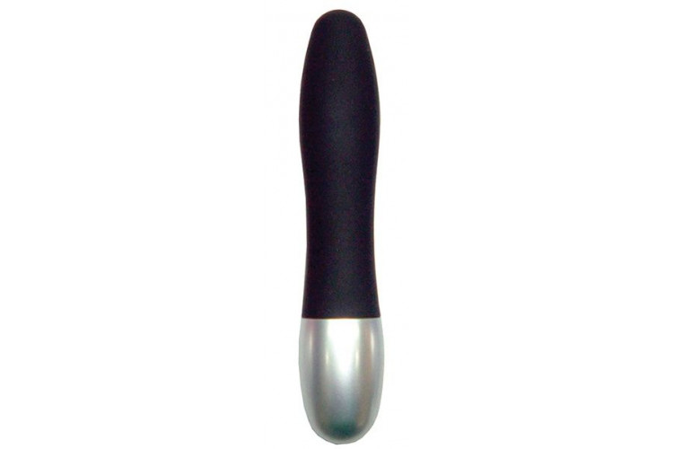 Черный миниатюрный вибратор DISCRETION - 8 см.