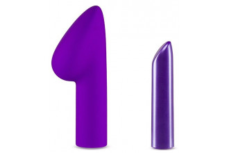 Фиолетовый вибромассажер B4 - 13,97 см.