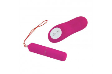 Розовая вибропуля Magic X20 с дистанционным пультом управления 20 режимами вибрации