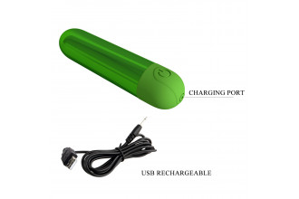 Зеленая перезаряжаемая вибропуля Kiwi