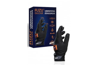 Черная виброперчатка для массажа Fuzu на левую руку