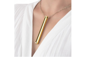 Золотистый вибромассажер-кулон Necklace Vibe