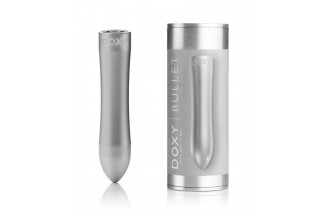 Серебристая металлическая вибропуля Doxy - 12 см.