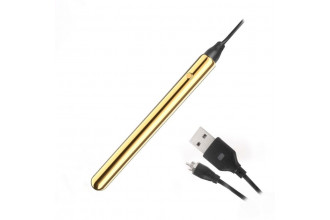 Золотистая подвеска-вибратор Genie Flirting Pen