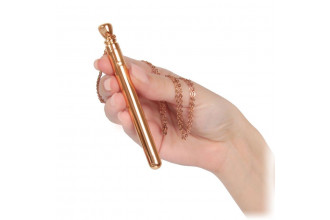 Золотистая подвеска-вибратор Genie Flirting Pen