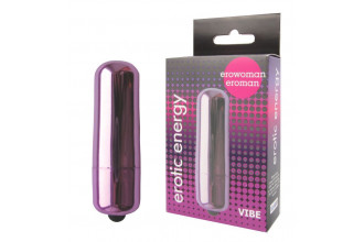 Фиолетовая гладкая вибропуля Erowoman-Eroman - 5,5 см.