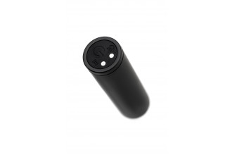 Черная перезаряжаемая вибропуля RealStick CALIBER - 7 см.