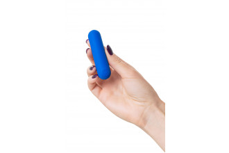 Синяя силиконовая перезаряжаемая вибропуля Nep - 8 см.